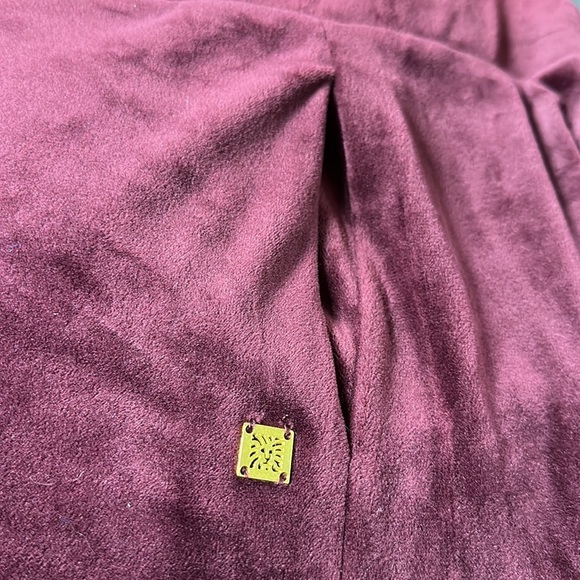AK Sport (Anne Klein) Velour Wide Leg Burgundy Lounge Pants, L, LIKE NEW! - Picture 4 of 8